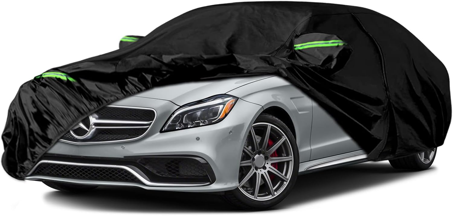 Waterproof Car Covers Replace for 2004-2025 Mercedes Benz CLS 250 350 400 500 550, 6 Layers All Weather Car Cover with Zipper Door & Windproof Bands for Snow Rain Dust Hail Protection