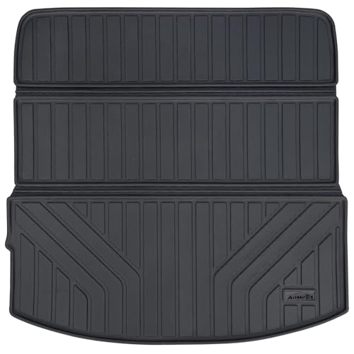Large Cargo Liners Custom Fit for 2024 2025 Mazda CX90, Foldable Trunk Mat for 2024 Mazda CX-90, TPE All Weather Waterproof Rear Cargo Mat Easy to Clean-Black
