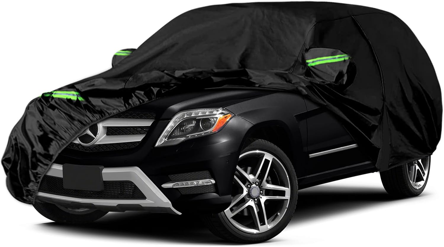 Waterproof Car Covers Replace for 2010-2015 Mercedes Benz GLK 280 300 350, 6 Layers All Weather Car Cover with Zipper Door & Windproof Bands for Snow Rain Dust Hail Protection