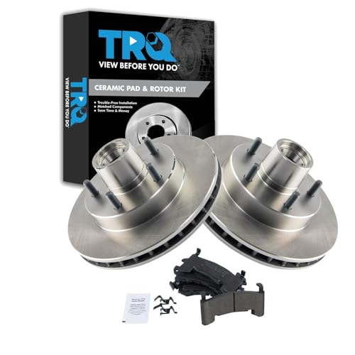 TRQ Front Brake Pad & Rotor Kit Compatible with Buick Chevrolet GMC Oldsmobile Pontiac
