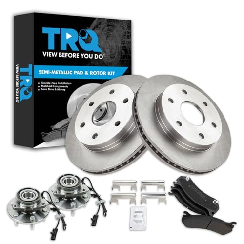 TRQ Front Brake Pad & Rotor Kit Compatible with 02-06 Cadillac 99-08 Chevrolet 99-08 GMC