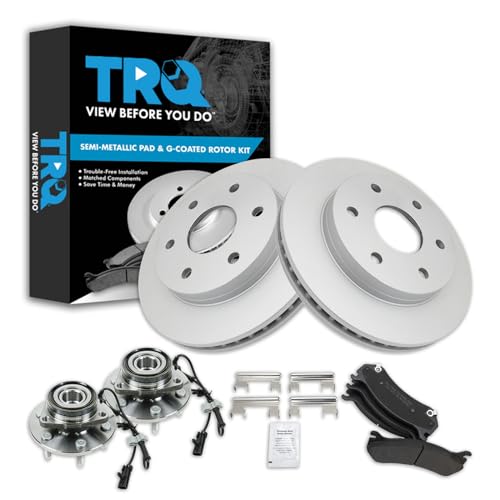 TRQ Front Brake Pad & Rotor Kit Compatible with 02-06 Cadillac 99-08 Chevrolet 99-08 GMC
