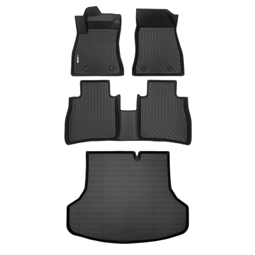 HAFIDI Floor Mats & Cargo Liner Set Fit for 2019-2014 Nissan Sentra All Weather Protection TPE Anti-Slip Automotive Full Set Floor Liners Custom Accessories - Black