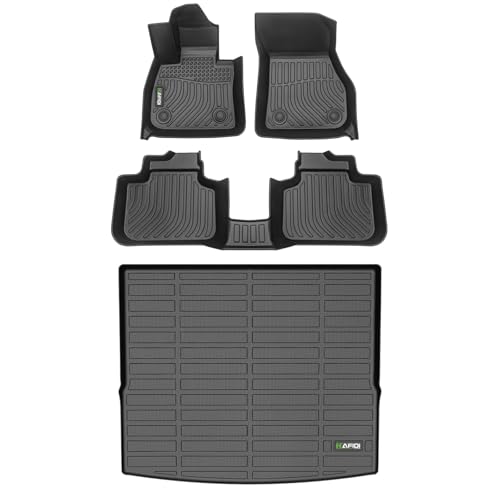 HAFIDI Floor Mats & Cargo Liner Set Fit for 2016-2022 BMW X1 All Weather Protection TPE Anti-Slip Automotive Full Set Floor Liners Custom Accessories - Black