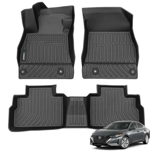 ANBINGO-All Weather Floor Mats Custom for 2020-2026 Nissan Sentra S/SV/SR Sedan Waterproof Guard Automotive Sentra Floor Mats Sentra Accessories Full Set Black