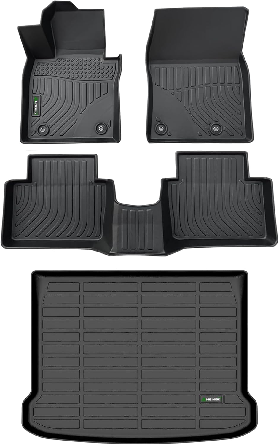 ANBINGO-Floor Mats & Cargo Liner Custom for Mazda 3 2026 2025 2024 2023 2022 2021 2020 2019(Only Fits Hatchback Models) Car Mats for Mazda 3 All Weather Protection TPE Full Set Accessories Black