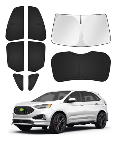 Sunshades for Ford Edge 2015-2024 Accessories Windshield Sun Shade Side Rear Window Shade Cover Sun Visor Shield Privacy Protection Keep Vehicle Cool Black 8PCS