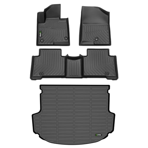 HAFIDI Floor Mats & Cargo Liner Set Fit for 2013-2018 Hyundai Santa FE Sport All Weather Protection TPE Anti-Slip Car Full Set Floor Liners Custom Accessories - Black