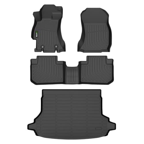 Automotive Floor Mats & Cargo Liner for Forester 2014-2018 All Weather Protection Full Set- Black