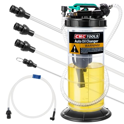 1.4 Gallon/5.3 L Manual Pneumatic Fluid Extractor, Automotive Oil Extractor Pump Oil Vacuum Changer with 5 Pcs Brake Bleeding Hose for Car, SUVs, Truck, Yachts