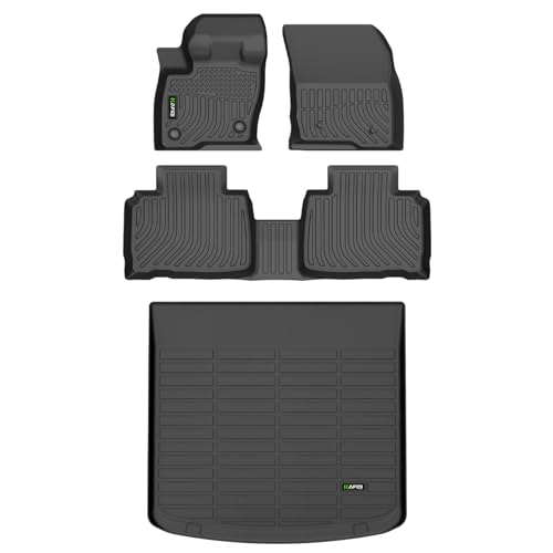 HAFIDI Floor Mats & Cargo Liner Set Fit for 2019-2023 Lincoln Nautilus & 2016-2018 Lincoln MKX All Weather Protection TPE Anti-Slip Automotive Full Set Floor Liners Custom Accessories - Black