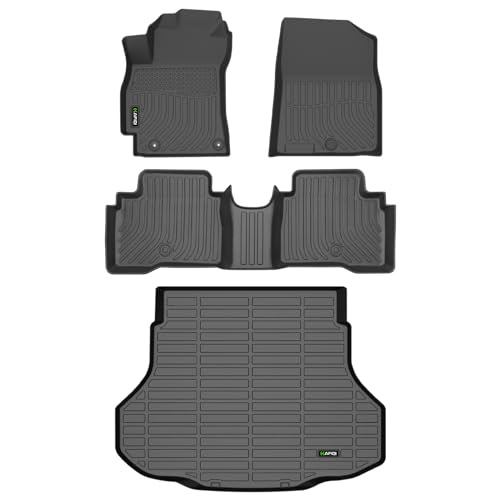 HAFIDI Floor Mats & Cargo Liner Set Fit for 2021-2024 2025 Hyundai Elantra Hybrid All Weather TPE Anti-Slip Car Full Set Floor Liners Custom Accessories - Black