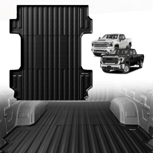 TripleAliners Truck Bed Mat Compatible with 2020-2025 2026 Chevy Silverado/GMC Sierra 2500 3500HD Accessories 6.8FT Liner All-Weather Protection TPE Heavy Duty Bed Mat(No for Factory 5th Wheel System)