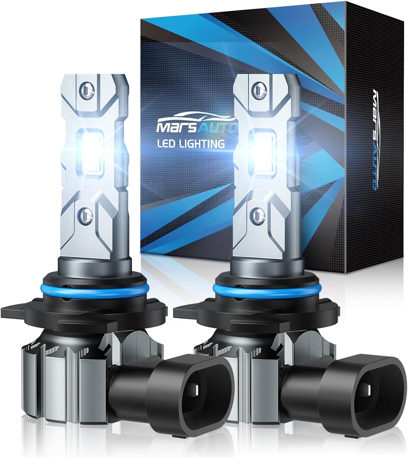 Marsauto M1S 9012/HIR2 Bulbs 2024, 24000LM Super Bright, 6000K Cool White 9012 Fog Light Bulbs, Real 1:1 Design, 3min Plug and Play, IP68, Pack of 2