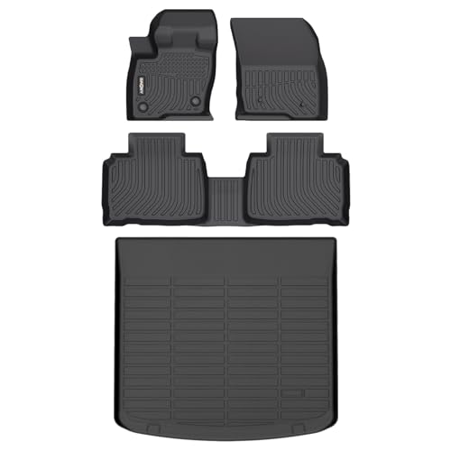GINOWY- Floor Mats & Cargo Liner for Lincoln Nautilus 2019-2023 & MKX 2016-2018 TPE All Weather Nautilus Car Mats Anti-Slip Trunk Mat Waterproof Car Accessories Floor Liners Black