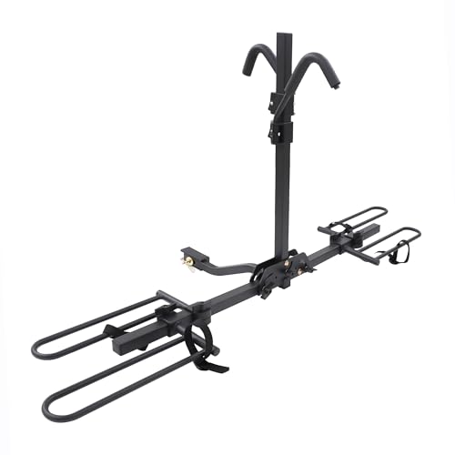 Young 2 Bike Rack Hitch Mount Platform Style, Folding Bicycle Carrier Racks for Cars SUVs Trucks Vans, 80 lbs. Capacity
