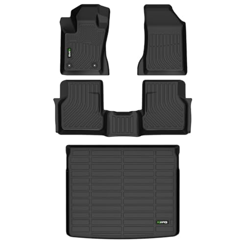 HAFIDI Floor Mats & Cargo Liner Set Fit for 2023 2024 2025 Dodge Hornet & GT & GT Plus & R/T Plug-in Hybrid All Weather Protection TPE Anti-Slip Car Full Set Floor Liners Custom Accessories - Black