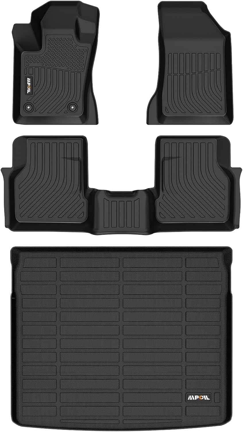 AIPOIL Floor Mats & Cargo Liner Set for 2023 2024 2025 Dodge Hornet GT & GT Plus & R/T Plug-in Hybrid All Weather Protection TPE Anti-Slip Automotive Full Set Custom Car Mats Accessories - Black