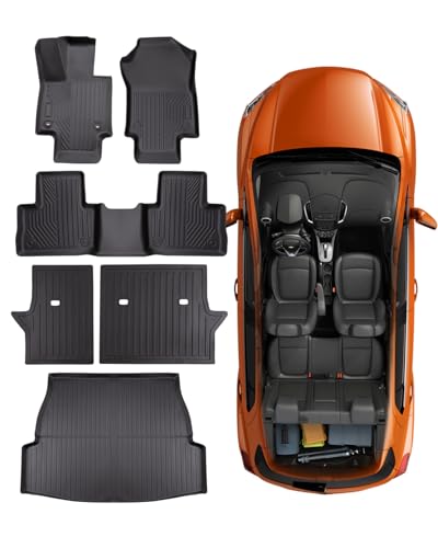 CreekT Floor Mats for Toyota Rav4 2019-2025(Include Hybrid)-All Weather Full Set Waterproof Heavy Duty TPE Cargo Liner Back Seat Cover Backreat Protector for Toyota Rav 4 Accessories LE XLE Limited