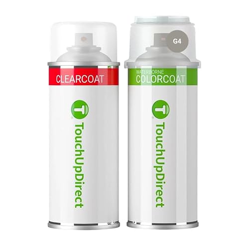 TouchUpDirect G4 Azure Gray Metallic Compatible with Ford Exact Match Touch Up Paint Aerosol - Essential Kit