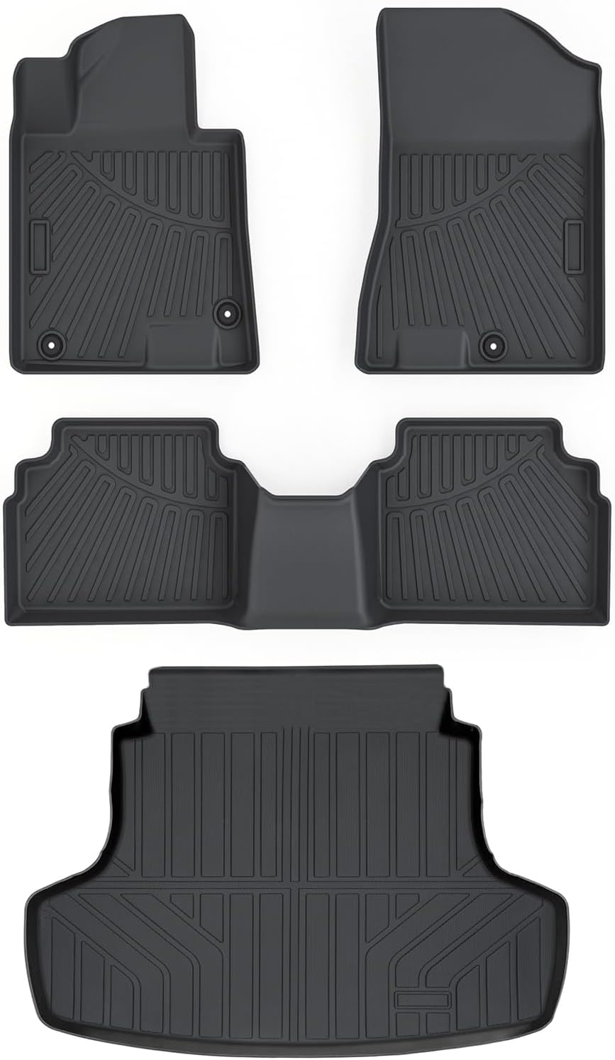 Cartist Floor Mats and Cargo Liner Fit for 2021-2026 Kia K5 (Only FWD Models) & Hyundai Sonata/Sonata Hybrid 2020-2026 Accessories All Weather Floor Liner & Trunk Mats