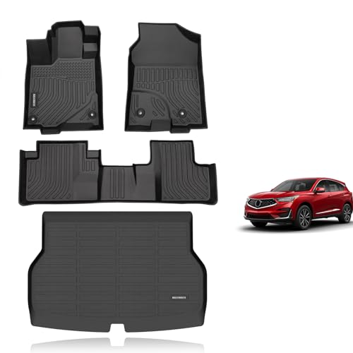 KELCSEECS Floor Mats & Cargo Liner Custom for Acura RDX 2016 2017 2018,All Weather Protection TPE Floor Liners Front& Rear Row Full Set RDX Accessories Black