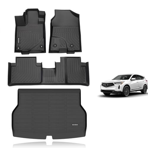 KELCSEECS Floor Mats & Cargo Liner Custom for Acura RDX 2013 2014 2015,All Weather Protection TPE Floor Liners Front& Rear Row Full Set RDX Accessories Black
