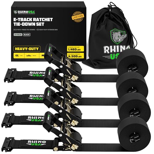 Rhino USA E Track Ratchet Tie Down Straps