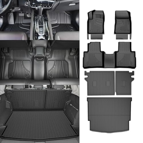 AOMSAZTO Floor Mats Full Set for Nissan Rogue 2021-2025 Accessories (Not for Sport), All Weather Floor Mats Cargo Liner Backrest Mat for Car Floor, Custom Fit Heavy Duty Trunk Liner Black