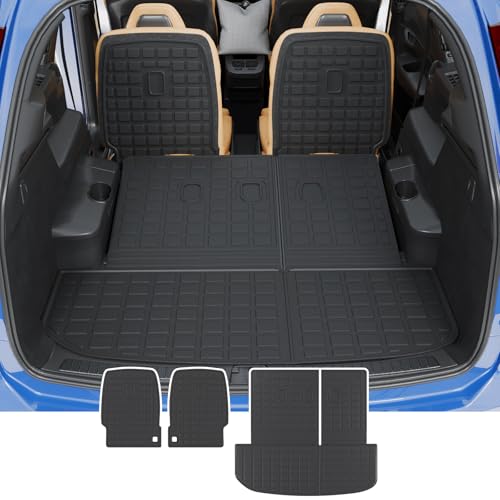 Rongtaod Cargo Mat Compatible with 2020-2025 Hyundai Palisade 7 Seats Trunk Mat Cargo Liner Kick Mat Trunk Liner 2024 Palisade Accessories (2nd&3rd Row Backrest Mats+Trunk Mat)