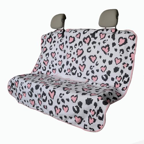 Back Seat Cover for Car Trucks Van SUV,Waterproof Rear Bench Towel Seat Covers for Dogs and Kids,Automotive Backseat Protector (Leopard Print)