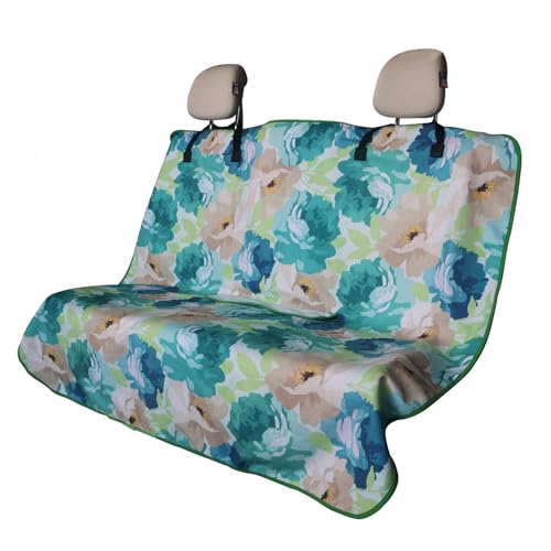Back Seat Cover for Car Trucks Van SUV,Waterproof Rear Bench Towel Seat Covers for Dogs and Kids,Automotive Backseat Protector (Chrysanthemum)