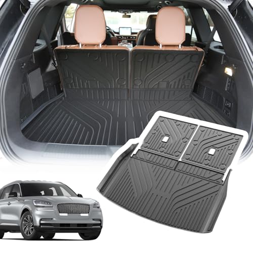 Cargo Liner Compatible with 2020-2025 Lincoln Aviator Trunk Mat Cargo Mat Back Seat Cover Protector Dog Liner Pet Mat Cargo Trunk Liner(Backrest Mats+Trunk Mat)