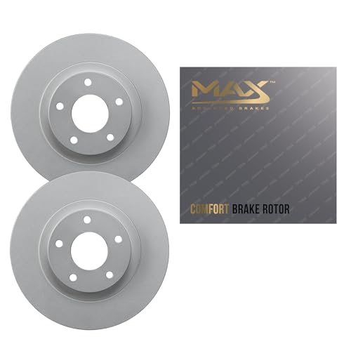 Max Advanced Brakes  Front Brake Rotors for Winter Roads  Geomet Coated, Rust Resistant  Fits 2014-2023 Jeep Cherokee