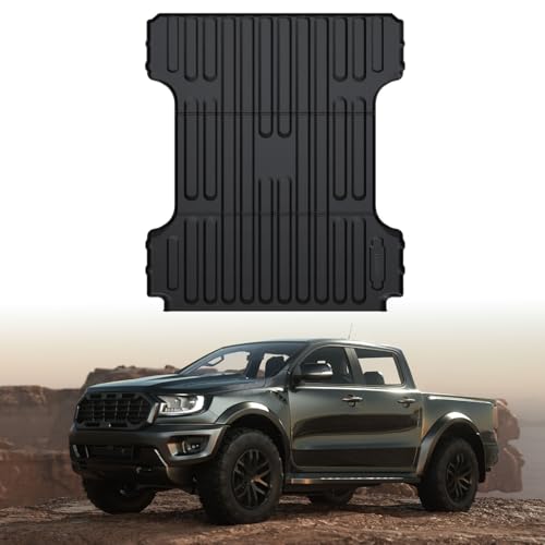 LASFIT 6FT4 Trunk Bed Mat for Ram 1500 2019-2026 Standard Bed (6.4 FT / 76.3inches) NOT for Classic Model or Model with RamBox, All Weather TPE Custom Fit Truck Cargo Bed Liner, Black