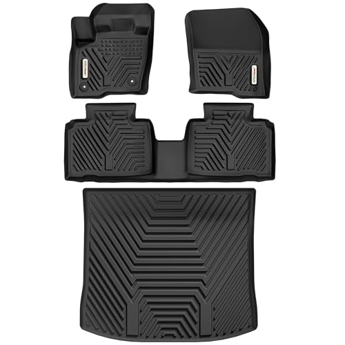 YITAMOTOR Floor Mats Fit for 2015-2025 Ford Edge, All-Weather TPE Includes 1st, 2nd Row, and Trunk Mats, Black