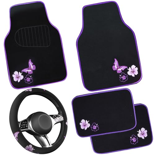 CAR PASS Butterfly Car Mats (Purple)