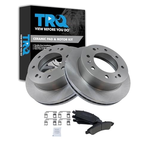 TRQ Front Brake Pad & Rotor Kit Brake Pads Brake Rotor Ceramic Compatible with 2017-2019 Chevrolet Suburban