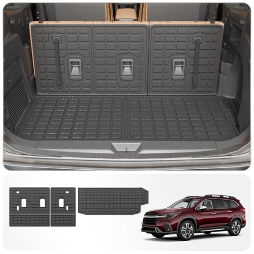 Cargo Mat Compatible with 2019-2024 2025 Subaru Ascent Cargo Liner Trunk Liner TPE Back Seat Cover Protector 2023 Ascent Accessories (Fit 7&8 Seats, Trunk Mat+3rd Row Backrest Mats)