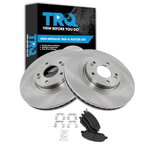 TRQ Front Brake Pad & Rotor Kit (Semi-Metallic)