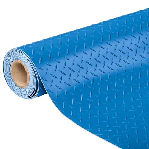 TUFFIOM 7.5 x 17 FT Garage Floor Mat, Thickened Coin Plate PVC Garage Mats Flooring Roll for Under Car, Garage Car Parking Mats for Compact SUVS, Sports Car