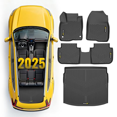 G-PLUS TPE 4PCS Floor Mats Cargo Liners Compatible with Honda CR-V CRV (Include Hybrid) 2023 2024 2025 All Weather Full Cover Protection 1st & 2nd & 3rd Row Floor Liners Accessories