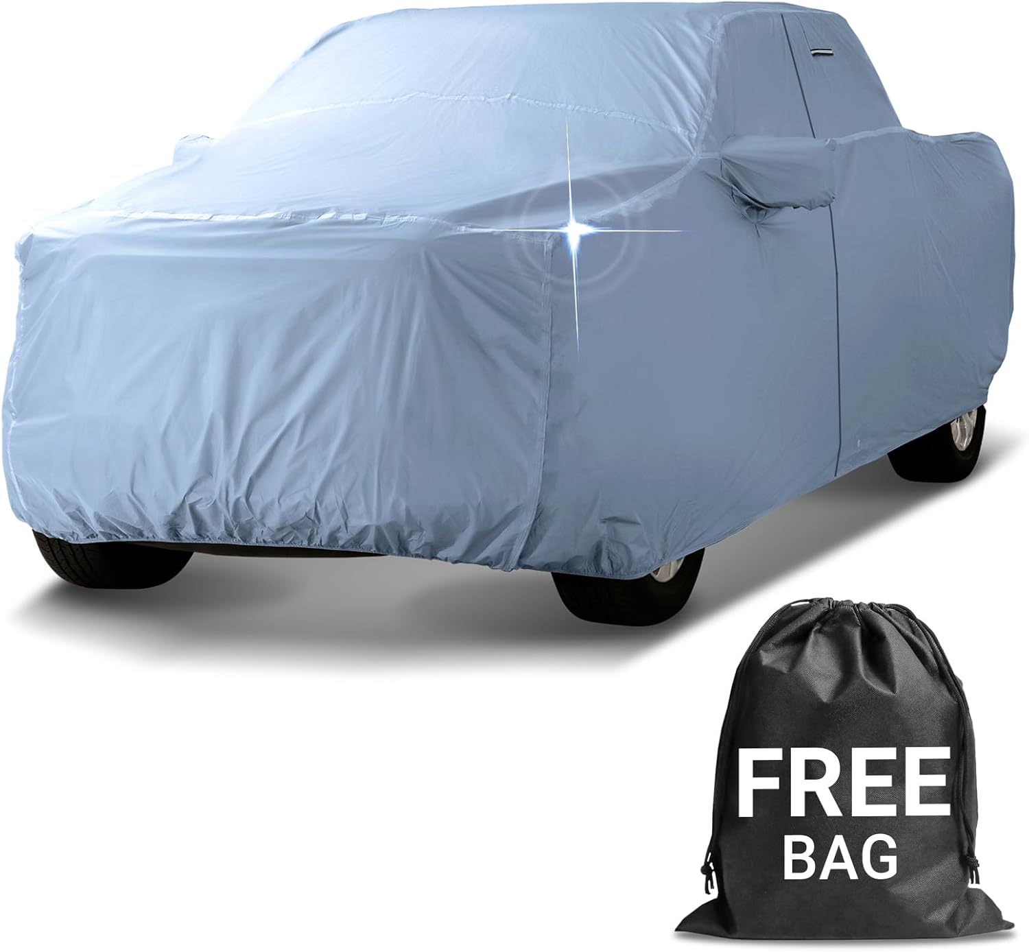 iCarCover 30-Layer Premium Truck Car Cover Waterproof All Weather | Rain Snow UV Sun Protection Full Car Covers | Dodge Ram 1500, 2500, 3500, Mega cab 6'4" Standard Bed, Size T89 (See Size Chart)