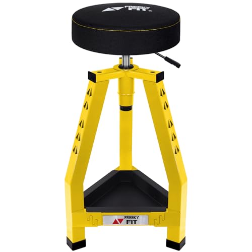 FreekyFit Adjustable Tall Shop Stool (Yellow)