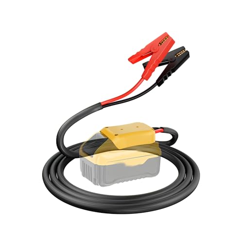 Jumper Cables with Adapter for Dewalt 20V Battery, 4.9FT 8AWG Portable Battery Dewalt Jumper Starter Automotive Booster Cables Power for Car Jump Starting Using Tool