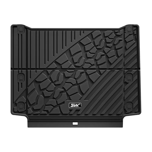 3W Cargo Liner Custom Fit for Jeep Wrangler 4XE 2021 2022 2023 2024 2025 Hybrid 4 Door (Non JL or JK), All Weather Waterproof TPE Rubber Heavy Duty Trunk Mat, Black