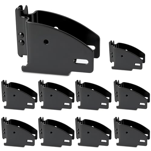 10 Packs Black E-Track Wood Beam End Socket, E Track Accessories Wood Beam Brackets Fit for 2x4 2x6 in Cargo, Truck, Trailer, Storage Lumber Bracket Tie-Down Systems, Shelf Brackets