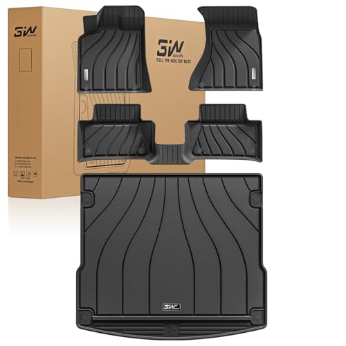 3W Floor Mats & Cargo Liner for Porsche Macan 2014-2025 TPE All Weather Custom Fit Floor Liner for Macan Full Set Car Liner Black
