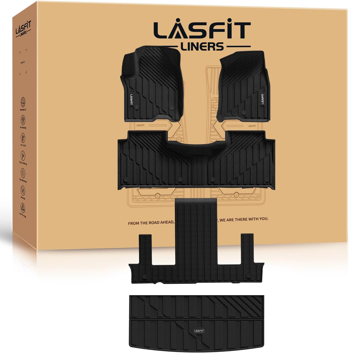 LASFIT Floor Mats for Tahoe/Yukon/Escalade (7 Seats)