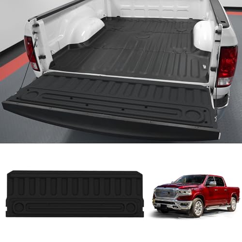 LASFIT Tailgate Mat for Ram 1500 2009-2018, for Ram 2500/3500 2009-2025, for Ram 1500 Classic 2019-2024 Standard Tailgates, All Weather TPE Tailgate Protector Liner Replacement Accessories, Black